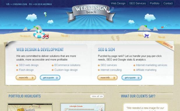 web design beach
