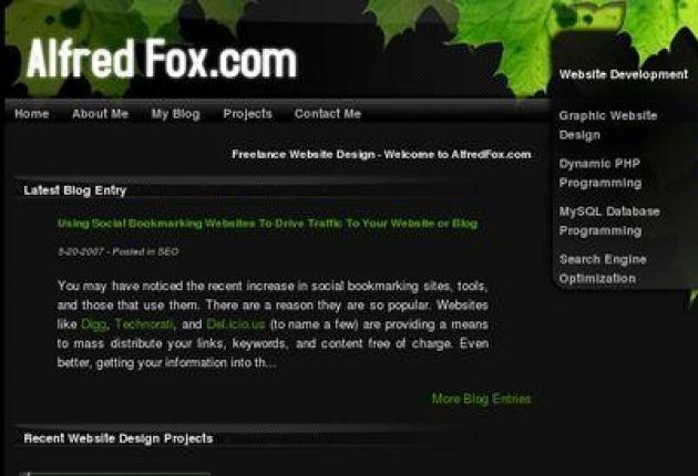 Freelance Website Design - Alfredfox.com