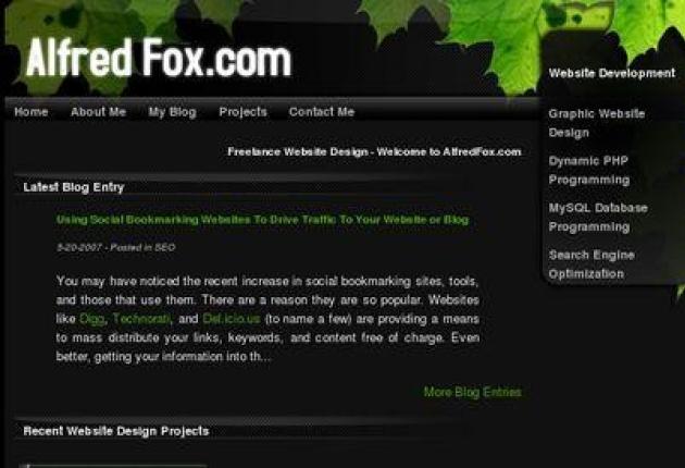 Freelance Website Design - Alfredfox.com