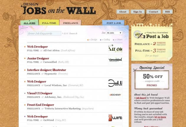 Design Jobs on the Wall